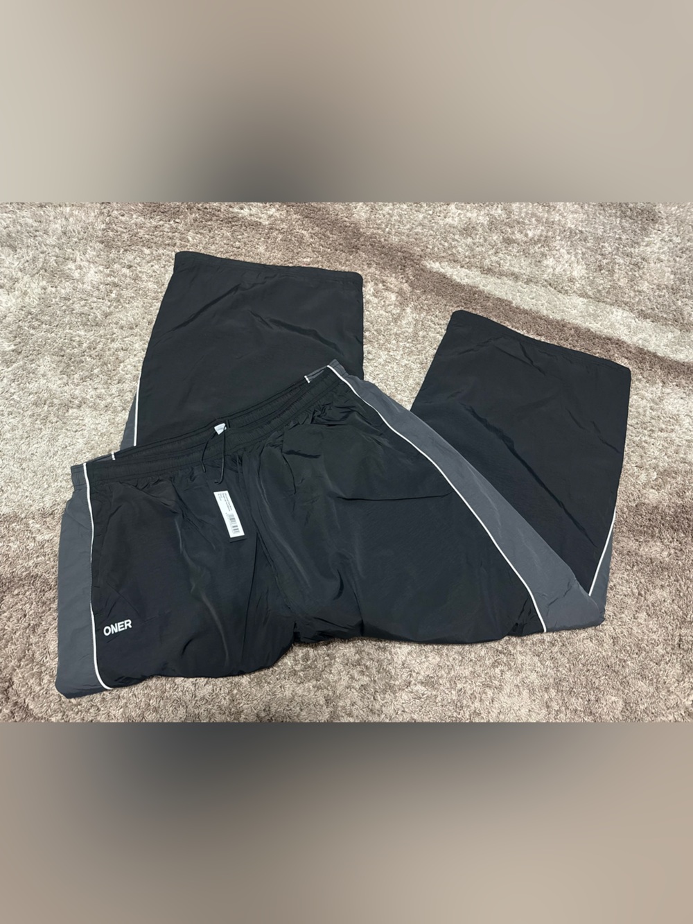 ONER active ONER Oversized Contrast Piped Woven Straight Leg Track Pants
